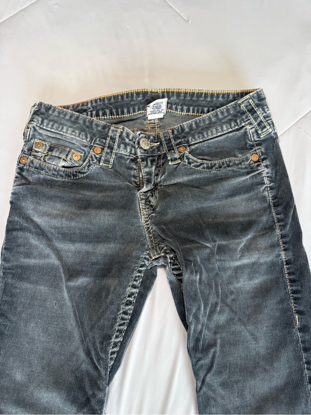 True Religion Women’s Faded Black Grey Charcoal Skinny Jeans Low Rise